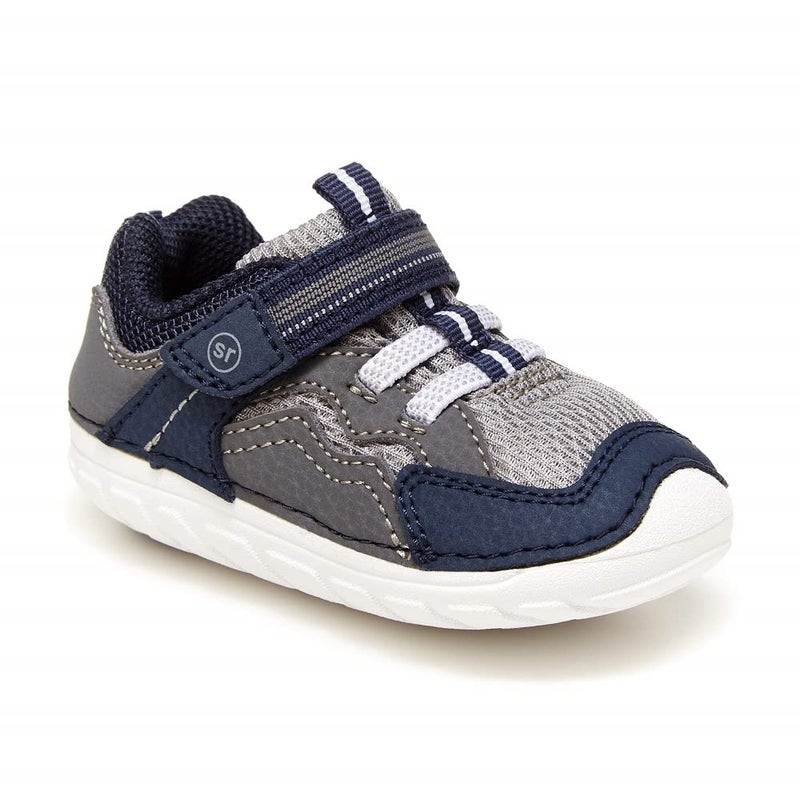 Stride Rite baby boys Soft Motion Kylo Sneaker, Navy/Gray, 4 Infant US
